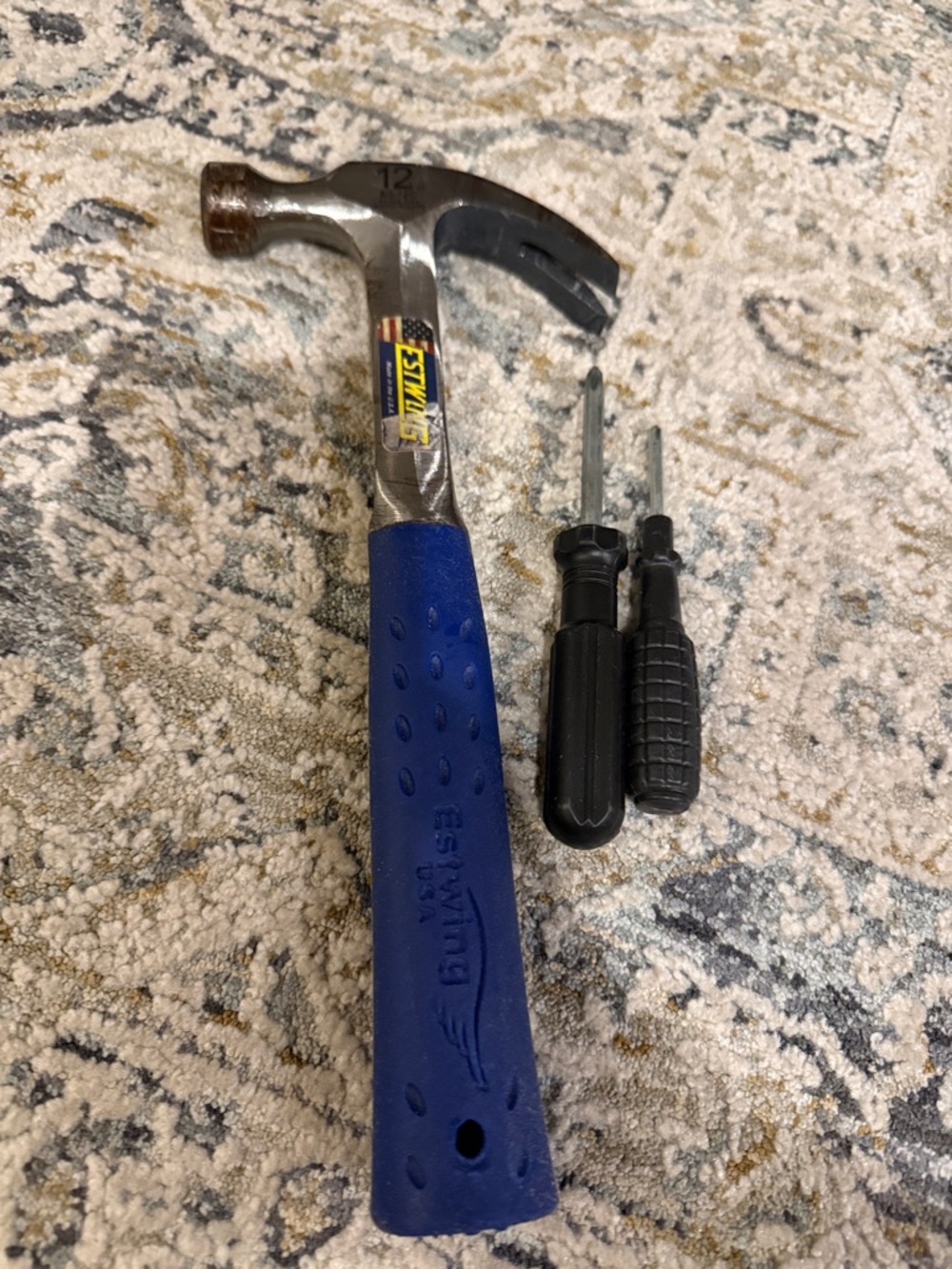 ESMING 12oz Claw Hammer with Blue Non-Slip Handle